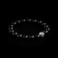925 Sterling Silver Lily Ball & Black Onyx Stones 10mm Elastic Bracelet