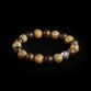925 Sterling Silver Lily Ball – Jasper & Bronzite Stones 10mm Elastic Bracelet
