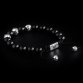 Sterling Silver Lily Balls & Onyx Stones 10mm Basic Bracelet