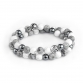 925 Sterling Silver Lily Balls - Hematite, Howlite & Jasper 8mm Double Wrap Bracelet