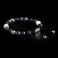 Silver Lily & CZ Diamonds / Mixed Stones - Lava Stone & Labradorite 10mm Basic Bracelet