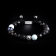 Silver Logo Ball & CZ Diamonds / Mixed Stones – Aquamarine, Kyanite & Obsidian 10mm Basic Bracelet