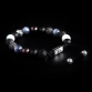 Silver Lily & CZ Diamonds / Mixed Stones - Aquamarine, Kyanite & Garnet 10mm Basic Bracelet