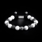 Sterling Silver Lily & CZ Diamonds Balls - Howlite 10mm Basic Bracelet