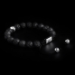 Sterling Silver Lily Ball & Black Lava Stones 10mm Basic Bracelet