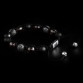 Sterling Silver CZ Diamonds Balls – Smoky Quartz & Matte Onyx 10mm Link Bracelet