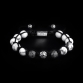 Sterling Silver Lily & CZ Diamonds Balls - Howlite 10mm Link Bracelet