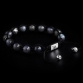 Sterling Silver Lily & CZ Diamonds Balls - Labradorite 10mm Link Bracelet