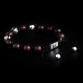 Sterling Silver Lily & Logo Balls - Rosewood 10mm Link Bracelet