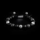 Sterling Silver Lily & CZ Diamonds Balls - Matte Onyx 10mm Basic Bracelet