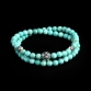 Sterling Silver Lily Balls & Bali Turquoise Stones 6mm Double Wrap Bracelet