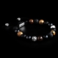 Silver Lily Balls / Mixed Stones – Jasper, Onyx, Bronzite & Tyger Eye 10mm Basic Bracelet