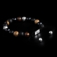 Silver Lily Balls / Mixed Stones – Jasper, Onyx, Bronzite & Tyger Eye 10mm Basic Bracelet