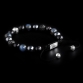 Silver Lily & CZ Diamonds / Mixed Stones – Hypersthene, Hematite & Kyanite 10mm Basic Bracelet