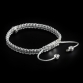 925 Sterling Silver Lily Ball & Silver Cord 10mm Macrame Bracelet