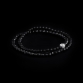 925 Sterling Silver Logo Ball & Onyx Stones 4mm Double Wrap Bracelet