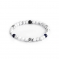 Sterling Silver Lily Balls – Howlite, Blue Agate & Lava Stones 6mm Elastic Bracelet